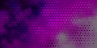 Disklerle açık pembe vektör dokusu. Renkli damlaları olan soyut parlak bir illüstrasyon. Bir marka kitabı için yeni şablon.