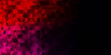 Koyu mavi, kırmızı vektör desenli çizgiler, üçgenler. Renkli üçgenli soyut gradyan tasarımı. Terfileriniz için tasarım.