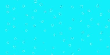 Daireli açık mavi vektör şablonu. Baloncuklu gradyan tarzda soyut dekoratif tasarım. Web siteleri için desen.