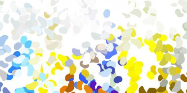 Açık mavi, soyut şekilli sarı vektör şablonu. Basit gradyan şekilli renkli bir çizim. Duvar kağıdı seti için zarif tasarım.