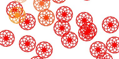 Açık Kırmızı, noktalı sarı vektör arkaplan. Doğa tarzında rengarenk çizimler. Duvar kağıtları, perdeler için desen.