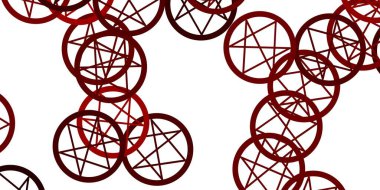 Açık yeşil, gizli sembollü kırmızı vektör arkaplan. Gradyan simya şekilli renkli bir illüstrasyon. Sihir için dizayn, ruhsal olaylar.