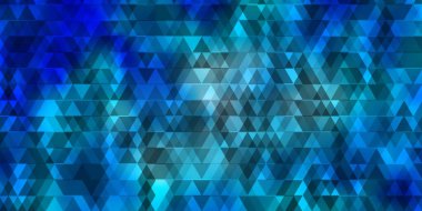 Çizgileri ve üçgenleri olan hafif Mavili vektör arka planı. Renkli üçgenlerle soyut çizimler yaparak. Broşürler, broşürler için desen
