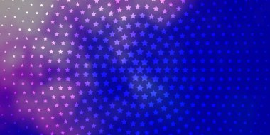 Açık Pembe, küçük ve büyük yıldızlı Mavi vektör arkaplanı.