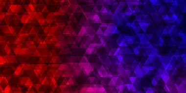 Açık mavi, kırmızı vektör arkaplan çizgileri, üçgenler. Renkli üçgenlerle soyut çizimler yaparak. Posterler ve afişler için en iyi tasarım.