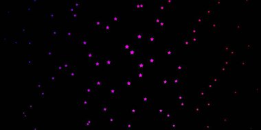 Koyu pembe, renkli yıldızlı mavi vektör arkaplanı.