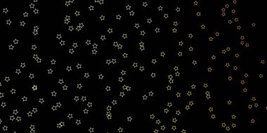 Renkli yıldızlı koyu turuncu vektör arka planı. Soyut tarzda renkli bir illüstrasyon ve değişken yıldızlar. Web siteleri, iniş sayfaları için desen.