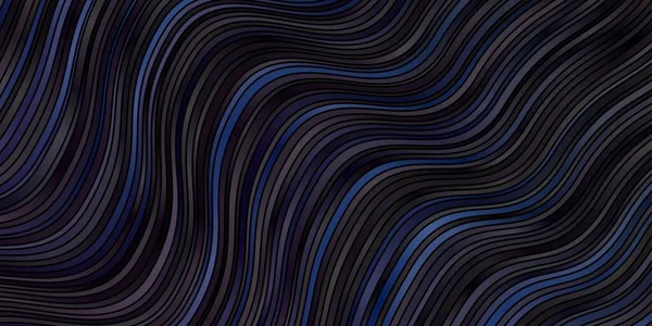 Темный Синий Векторный Фон Изогнутыми Линиями Красочная Иллюстрация Изогнутыми Линиями — стоковый вектор