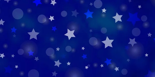 Layout Vetorial Blue Claro Com Círculos Estrelas — Vetor de Stock