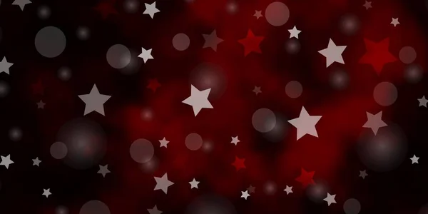 Dark Red Vector Template Circles Stars — Stock Vector