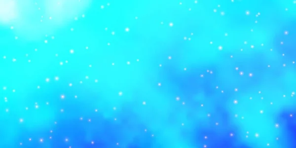Hellblaue Vektorschablone Mit Neonsternen Dekorative Illustration Mit Sternen Auf Abstrakter — Stockvektor