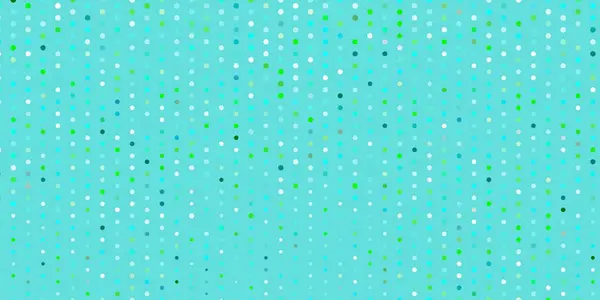 Hellblauer Grüner Vektorhintergrund Mit Punkten Abstrakte Bunte Scheiben Auf Einfachem — Stockvektor