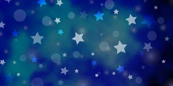 Diseño Vectorial Azul Claro Con Círculos Estrellas Ilustración Abstracta Con — Vector de stock