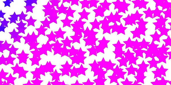 Светло Фиолетовый Розовый Векторный Фон Цветными Звездами — стоковый вектор