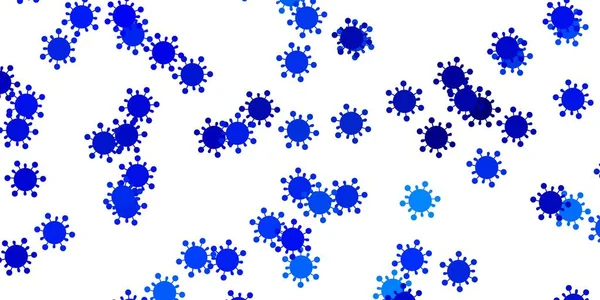 带有Covid 19符号的浅蓝色矢量背景 摘要用生物梯度形状作摘要说明 检疫活动的最佳设计 — 图库矢量图片