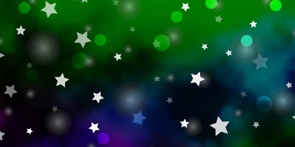 Luz Diseño Vectorial Multicolor Con Círculos Estrellas Ilustración Con Conjunto — Vector de stock