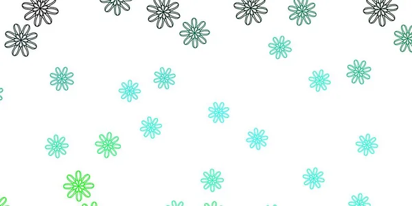 Hellgrüne Vektor Doodle Textur Mit Blumen Abstrakte Illustration Mit Blumen — Stockvektor