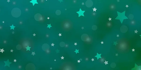 Light Green Vector Texture Circles Stars — Stock Vector