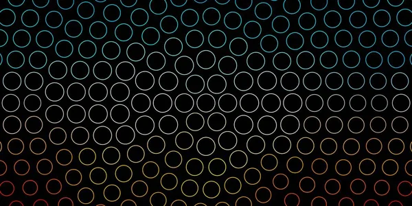 ダークブルー サークル付きイエローベクトルの背景 単純なグラデーションの背景にカラフルなディスクを抽象化 小冊子やチラシの模様 — ストックベクタ