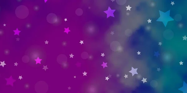 Светло Розовый Синий Векторный Узор Кругами Звездами Абстрактный Дизайн Градиентном — стоковый вектор