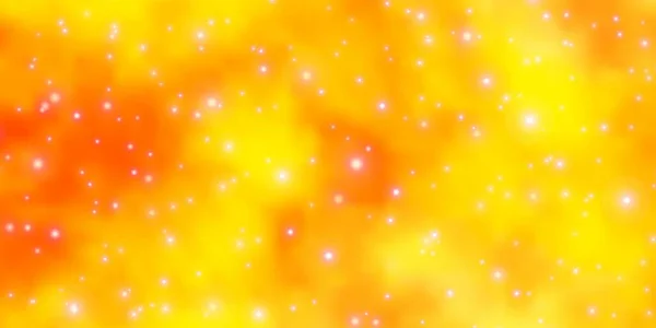 Light Orange Vektorschablone Mit Neonsternen — Stockvektor