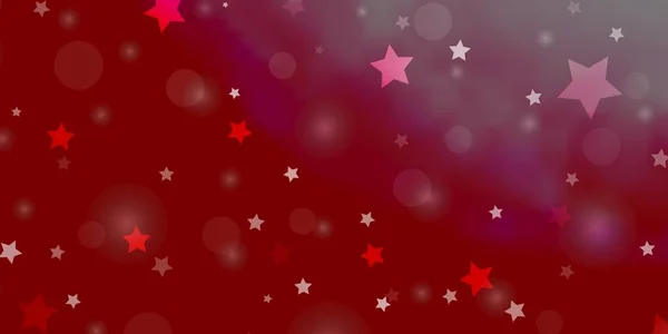 Luz Fondo Vector Rojo Con Círculos Estrellas Diseño Abstracto Estilo — Vector de stock