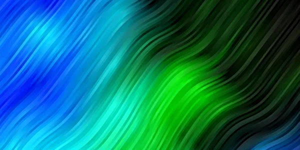 Hellblauer Grüner Vektorhintergrund Mit Gebogenen Linien — Stockvektor