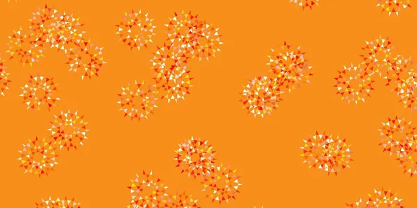 淡橙色的载体 背景上点缀着花朵 色彩艳丽的抽象花朵 背景简朴 春天派对五彩缤纷的模式 — 图库矢量图片