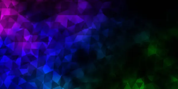 Σκούρο Πολύχρωμο Διανυσματικό Μοτίβο Πολυγωνικό Στυλ Εικονογράφηση Σετ Πολύχρωμα Τρίγωνα — Διανυσματικό Αρχείο