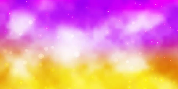 Светло Розовый Желтый Векторный Шаблон Неоновыми Звездами — стоковый вектор