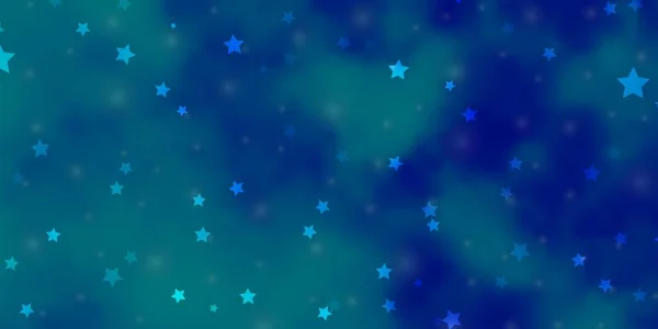 Fondo Vectorial Azul Claro Con Estrellas Pequeñas Grandes — Vector de stock