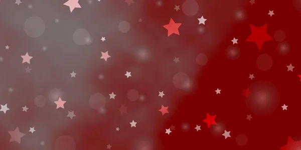 Light Red Vector Background Circles Stars — Stock Vector