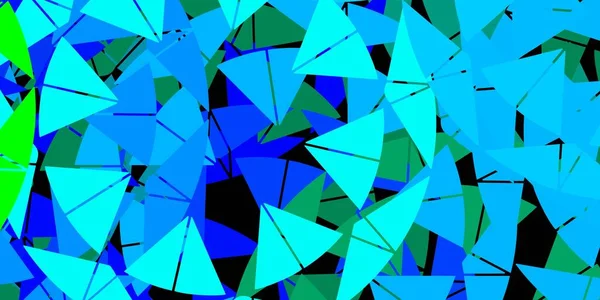 Світло Синя Зелена Векторна Текстура Випадковими Трикутниками Розумна Абстрактна Ілюстрація — стоковий вектор