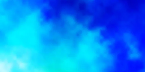 Lichtblauw Groen Vectorsjabloon Met Lucht Wolken — Stockvector