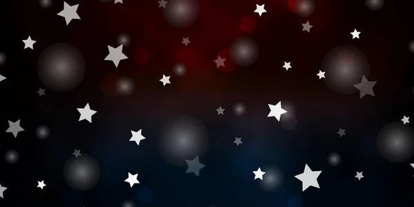 Dunkelblauer Gelber Vektorhintergrund Mit Kreisen Sternen Illustration Mit Bunten Abstrakten — Stockvektor