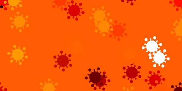 Light Orange Sfondo Vettoriale Con Simboli Del Virus Illustrazione Astratta — Vettoriale Stock