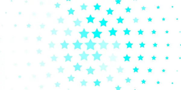 Luz Azul Fundo Vetorial Com Estrelas Pequenas Grandes Ilustração Colorida — Vetor de Stock