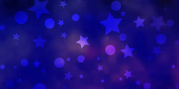 Fundo Vetorial Roxo Escuro Com Círculos Estrelas Discos Coloridos Estrelas — Vetor de Stock