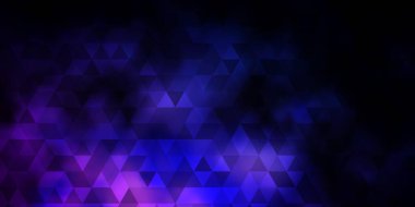 Koyu pembe, üçgenli mavi vektör arkaplan. Renkli üçgenlerin olduğu bir resim. Web siteleri için desen.