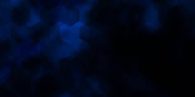 Altıgenli koyu mavi vektör arkaplanı. Altıgenli soyut bir tasarım. İş ilanınız için tasarım.