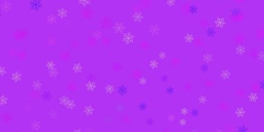 Açık mor, çiçekli pembe vektör karalama şablonu. Origami tarzı çiçeklerle soyut illüstrasyon. Bahar partileri için renkli desen.