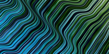 Açık mavi, çizgileri olan yeşil vektör deseni. Eğimli yay ile soyut illüstrasyon. İş tanıtımınız için tasarım.