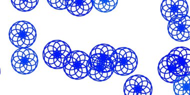 Çember şekilli açık mavi vektör düzeni. Renkli damlaları olan soyut parlak bir illüstrasyon. Duvar kağıtları, perdeler için desen.