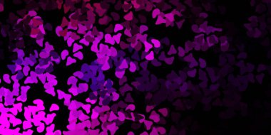 Memphis şekilli koyu pembe vektör dokusu. Gradyan rastgele formlarla modern soyut illüstrasyon. Web siteniz için basit illüstrasyon.