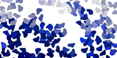 Memphis şekilli açık mavi vektör dokusu. Soyut tarzda renkli şekilli bir illüstrasyon. Cep telefonları için arka plan.