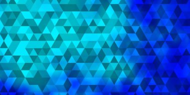 Açık mavi vektör arkaplanı, çizgiler, üçgenler. Üçgen şekilli ışıltılı soyut çizimler. İniş sayfaları için şablon.