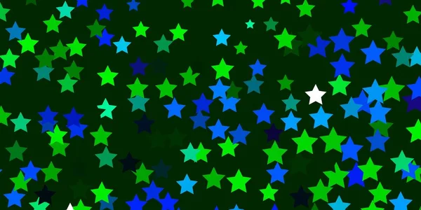 Patrón Vectorial Multicolor Oscuro Con Estrellas Abstractas — Vector de stock