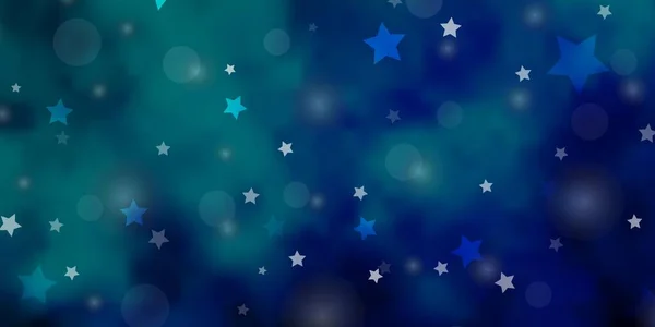 Azul Claro Verde Textura Vetorial Com Círculos Estrelas Ilustração Com — Vetor de Stock