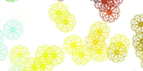 Hellgrüner Gelber Vektorhintergrund Mit Blumen Farbverlauf Bunte Abstrakte Blumen Auf — Stockvektor