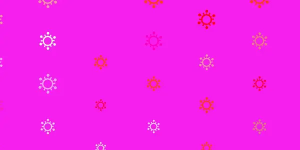 Светло Розовый Желтый Векторный Фон Вирусными Символами Умная Иллюстрация Коварными — стоковый вектор